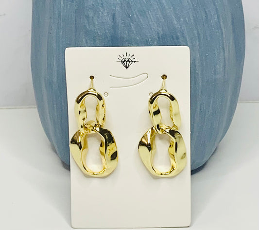 Gold Double Oval Earrings