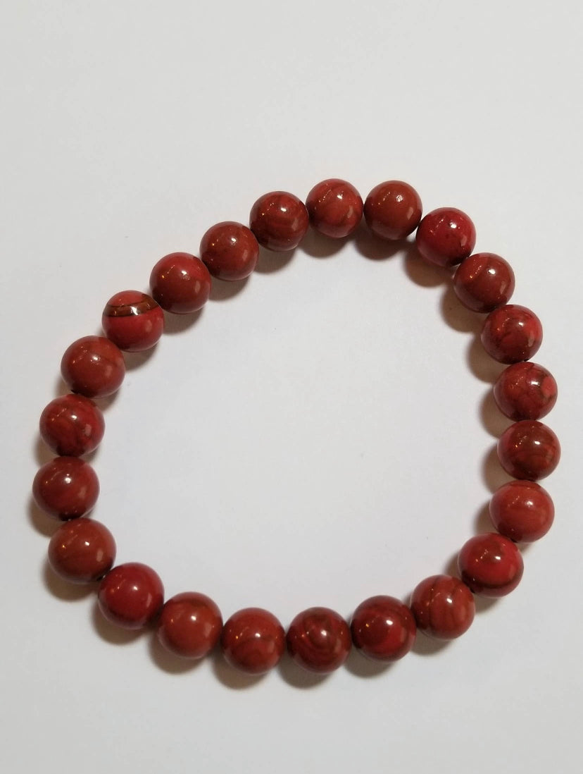 Natural Stone Stretch Bracelets - Red Jasper